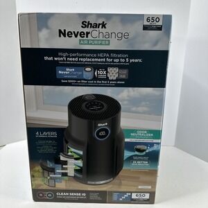 Shark NeverChange Air Purifier, 5-Year HEPA Filter Life, 650-sq Ft - Black NIB